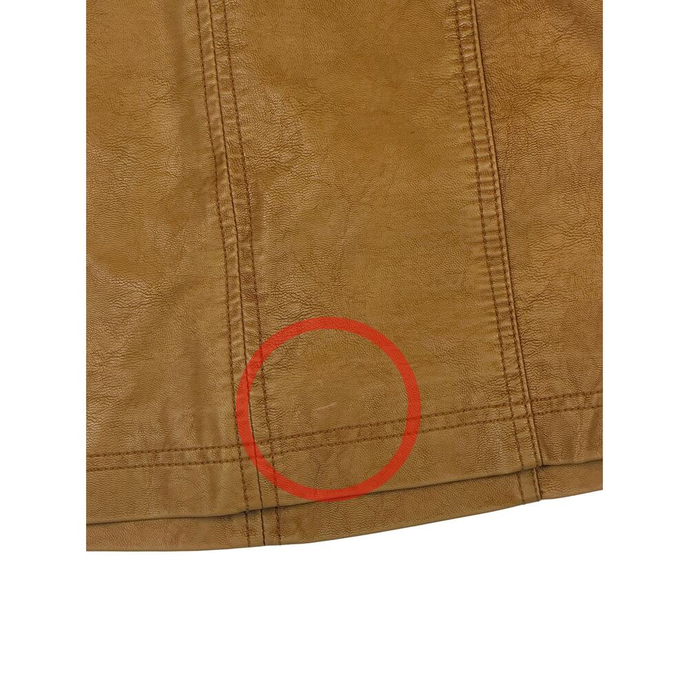 Free People Modern Femme Vegan Leather Mini Skirt 2 Brown - Picture 8 of 8